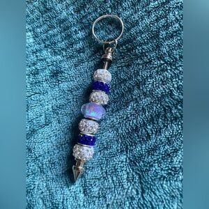 Elegant Blue and Silver Key Holder